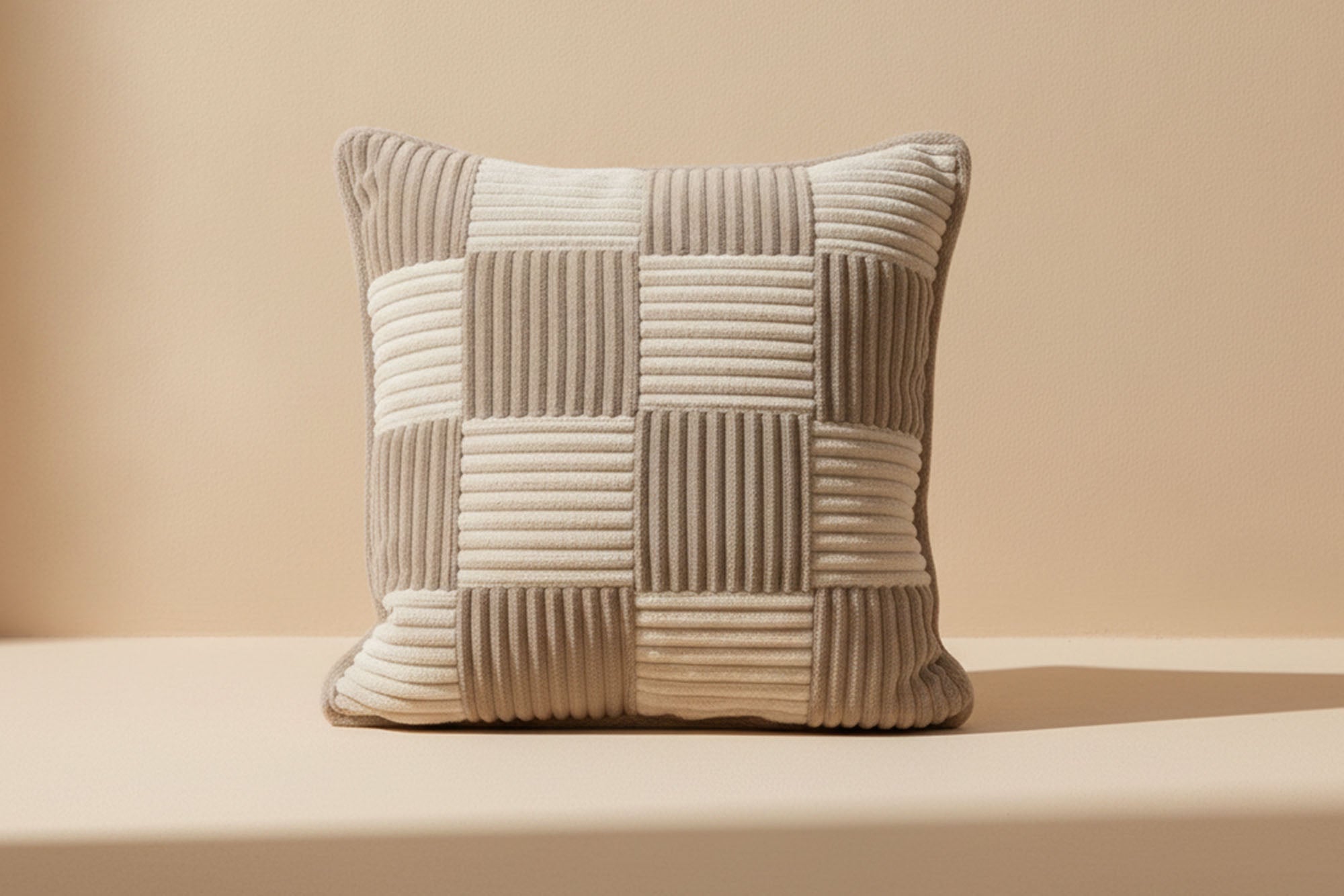 Check Cushion Mocca Vanilla