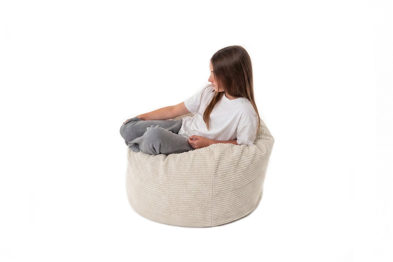 Futon Bean Bag Corduroy Vanilla